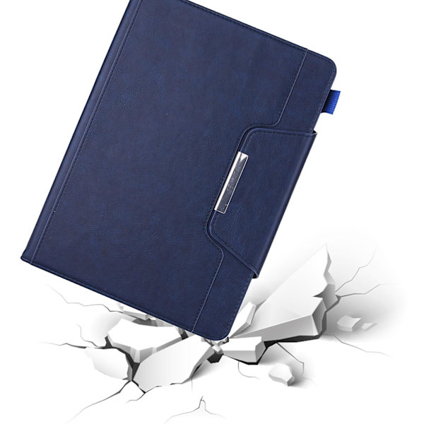 Crazy Horse Læder Pung Stativ Smart Cover Til Ipad 9.7-tommer (2018)/9.7-tommer (2017)/9.7 Tommer (2016)/air 2/air[HK] Dark Blue