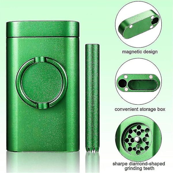 Allt-i-ett Dugout Grinder Behållare Förvaringsfodral Med Mini Grinder Allt-i-ett[HK] GREEN