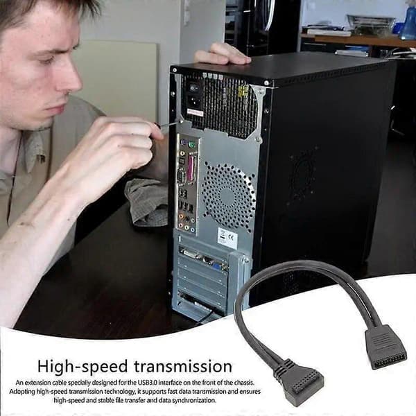 IDC Han til Hun Adapter Stabil Adapterkabel 19P 90 Graders USB3.0 Stik Computertilbehør Bundkort Adapter IDC[HK]
