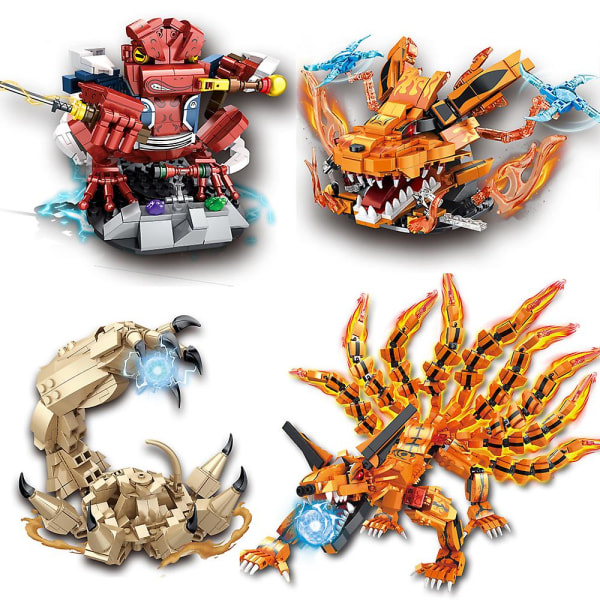 2022 Ny Anime Naruto Kurama Modellbyggstenar Klossar Kit Kyuubi Gama-bunta Uzumaki Naruto Gaara Figur Set Barn Leksak Present [HK] 69625 No Box