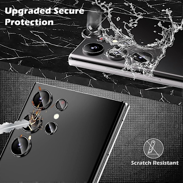 til Samsung Galaxy S23 Ultra Kameralinse Beskytter (Sort)[HK]