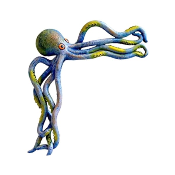 Sød Octopus Sitter Havstatue Samlerbare figurer Bordpladedekor Harpiksskulptur til indendørs hjem([HK])
