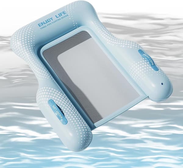 Pool Float Stol, Sammenklappelig Mesh Base Lounger - Tre-sidet Støtte Anti-vælte Oppustelig Seng Pool - til Voksne Mænd Kvinder Unge Børn T[HK] Blue