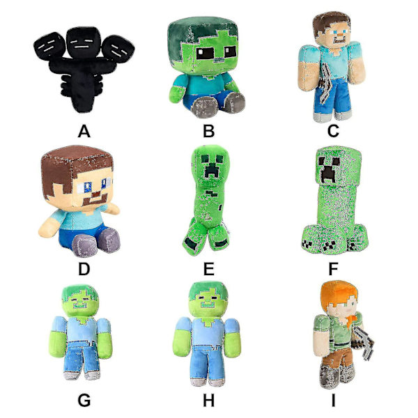 Minecraft Plys Legetøj Børn Gave Børn Udstoppede Dyr Bløde Plys Steve Creeper Zombie Plys Dukke X[HK] A