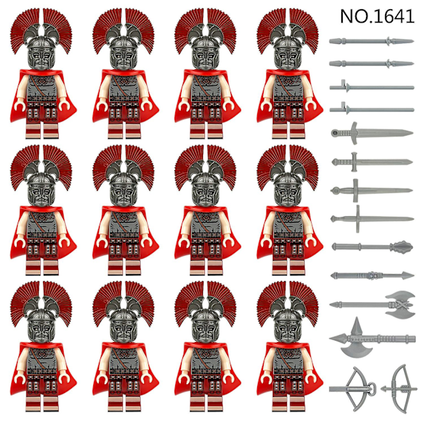 Middelalderlig romersk soldatregiment 12 byggeklodser minifigurer og små partikelsamlingslegetøj[HK] 12 pieces in a set