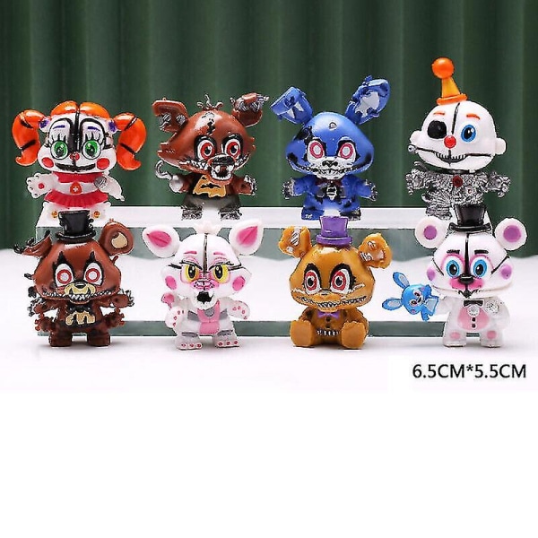 8 stk. Five Nights At Freddy's Fnaf Action Mini Figur Legetøj Figur[HK]