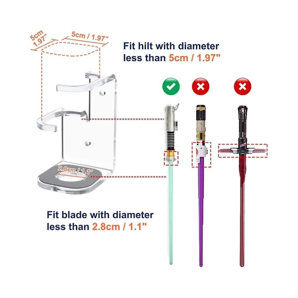 Lightsaber Wall Mount Stand Acrylic Lightsabers Display Holder Lightsaber Wall Rack Hook Hanger Wit([HK])