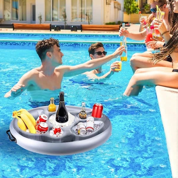 Pool Float Uppblåsbar Hållare för Muggar och Frukt