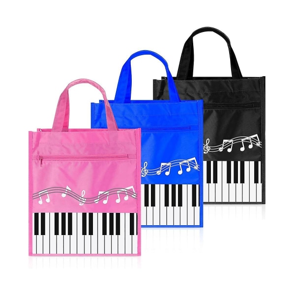 3 kpl Piano Keys Käsilaukku Pieni Piano Musiikkilaukku Uudelleenkäytettävä Kangaskassi Olkaostoskassi Kirjakassi Tot([HK])
