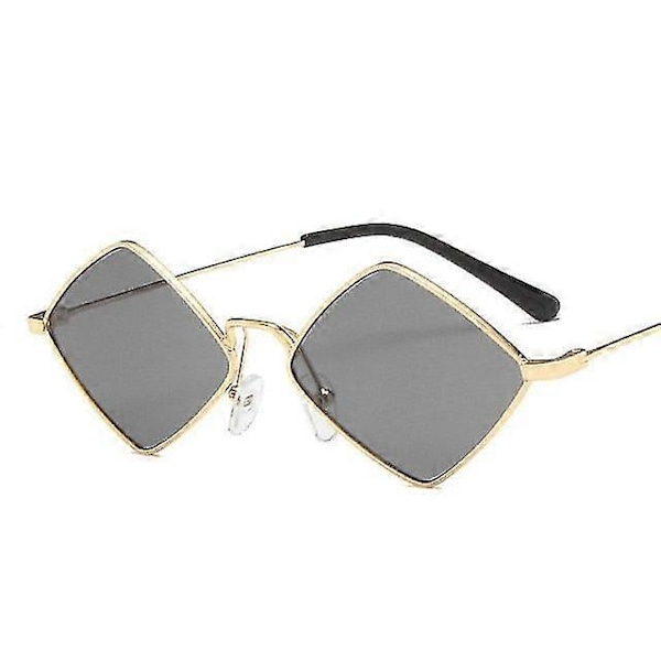 Solbriller for kvinner, metall Rhombus, flerfarget valgfritt [HK] gold gray