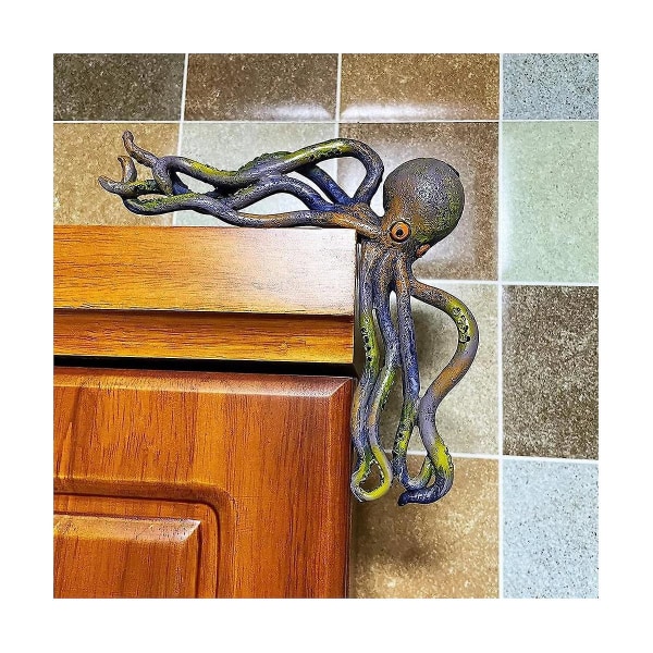 Cute Octopus Sitter Sea Statue Collectible Figurines Tabletop Decor Resin Sculpture For Indoor Home([HK])