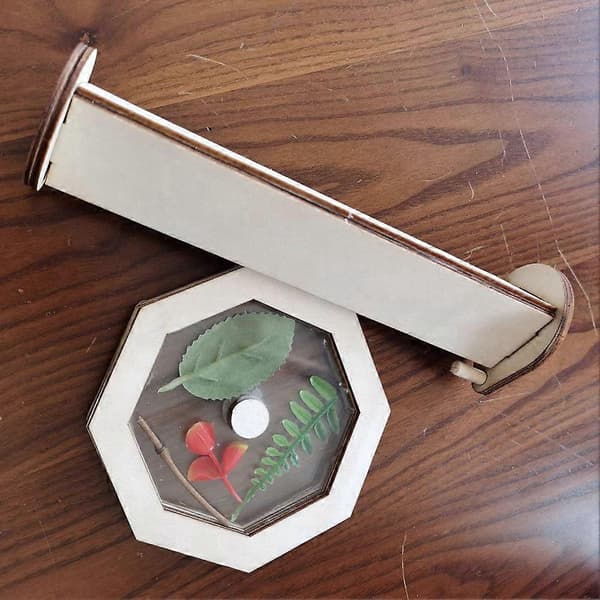 Trä DIY Kalejdoskop Kit Utomhus Barnleksaker Småbarn Roterande Kalejdoskop Set[HK]