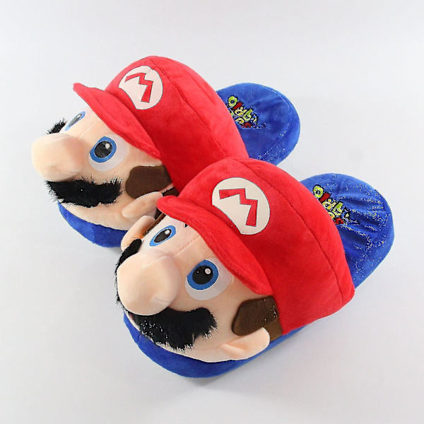 Super Mario Bros Yoshi Cartoon Roliga Tofflor Pojke Flicka Par Barn Hushåll Golv Kreativa Män Vinter Hem Bomulls Tofflor[HK] Mario red