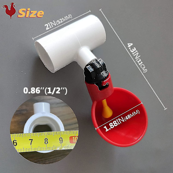 HKK Kyckling Vattenkopp, 4-pack Kyckling Vattenkopp PVC T-kopplingar