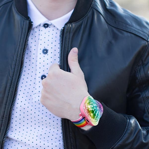 Armbånd, USB oppladbart bærbart diskokule-hodebånd med sugekopp for fest [HK] Pink