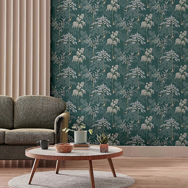 Japanilainen puutarhatapetti [HK] Teal
