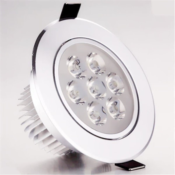 HKK  1pc 7W 7LEDs Easy Install Recessed LED Ceiling Lights LED Downlights Warm White  85-265V H