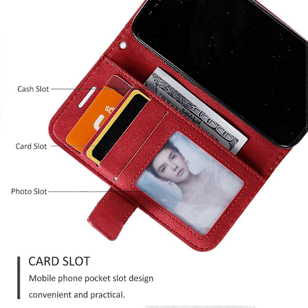 Til iPhone 12 mini Etui Wallet Læder Telefon Cover Hud-berørings Tekstur [HK] Style B Multicolor