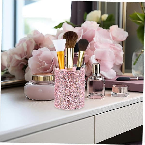 Makeupbørste Organizer med Glitterdetaljer - Kompakt Rejseetui til Børster og Blyanter[HK]