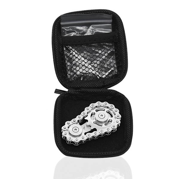 Cykelkæde Gear Fidget Spinner Metal Tandhjul - Rustfrit Stål Nyhedslegetøj til Stressaflastning og Håndstyrke[HK] silver