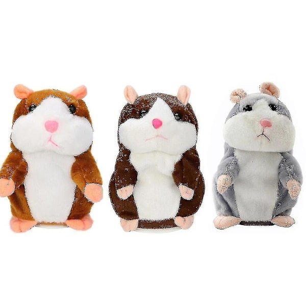 Puhuva Hamsteri-Leikkieläin - Toistaa Sanasi - Elektroninen Lemmikkieläin Puhuva Pehmolelu Hamsteri Lapsille Lahjaksi Juhliin [HK] Dark Brown