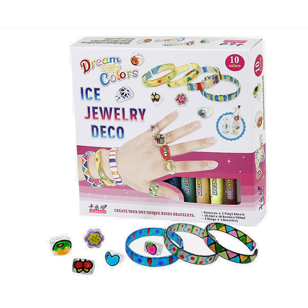 Fargerikt smykkesett for jenter Gjør ditt eget ringarmbånd enkelt å bruke
