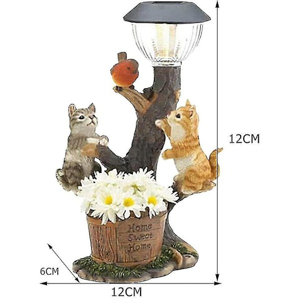 LED Solcellelys Kanin Kat Dyrefigur Harpiks Statue Lampe Have Ornament[hk] rabbit