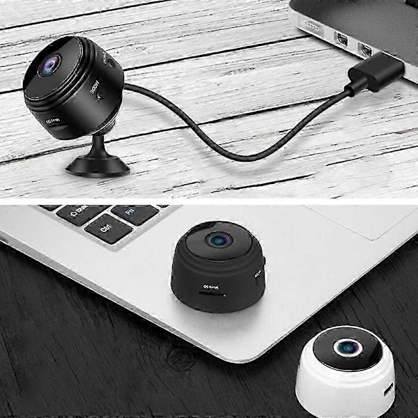 Kodinturvakameran tunnistin, langaton WiFi-kamera sisätilojen kodinturvaan, musta[HK]