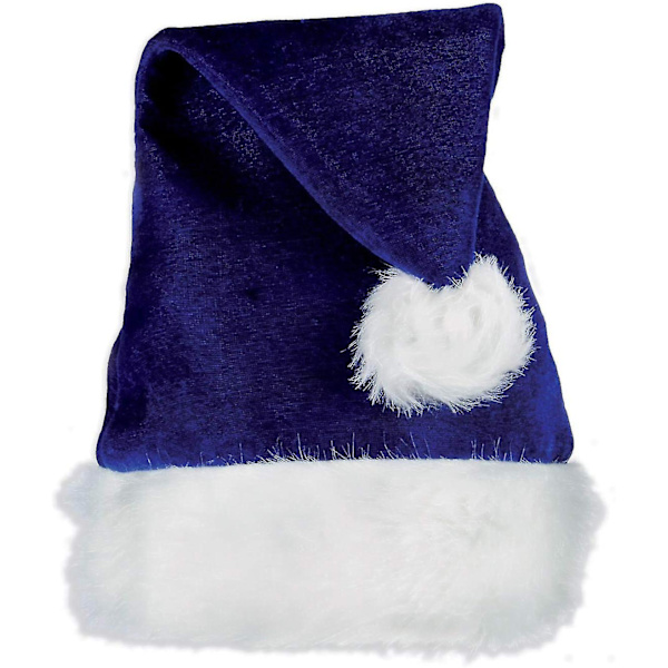 Unisex Joulupukuhattu Pehmeä Joulupuu Hattu Juhlatarvikkeet, Loma Teemainen Uutuus Päällysvaatteet, Pukeutuminen [HK] Blue Santa