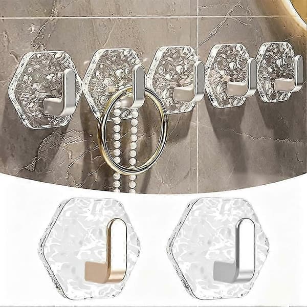 Poraamattomat liimakoukut - Glacier DesignVahva pitoMonikäyttöinen[HK] Silvery 10pcs
