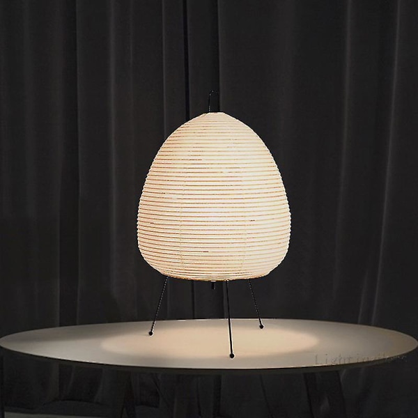 Japansk design Akari Wabi-sabi Yong bordlampe trykt rispapirlampe soverom Skrivebordsdekorasjon bordlampe Drop Shipping[hk] Flower Print LampAU Plug