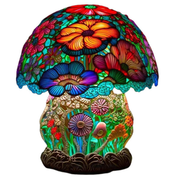 Maleri Glas Svampe Bordlamper Bohemian Harpiks Svampe Bordlampe Natlampe Til Hjem Og Kontor[HK] Giant Foot Mushroom Table Lamp
