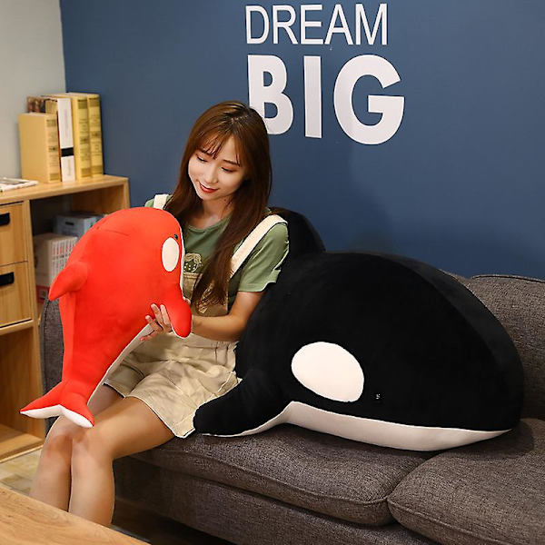 Cartoon Röd Späckhuggare Docka Kudde Plyschdjur Simulerad Val Delfin Docka Flickpresent [HK] 60 cm - 0.62 kg Black