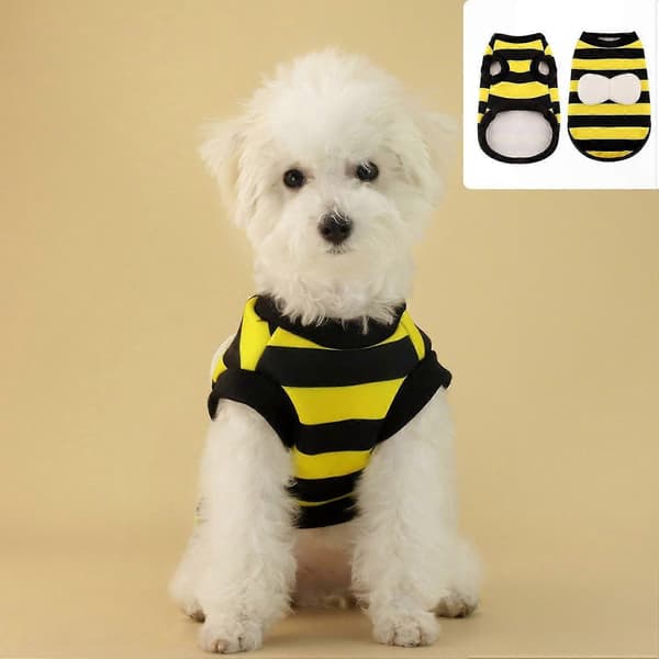 Yndig bi-tema blød to-benet pullover til hunde[HK] Yellow And Black M