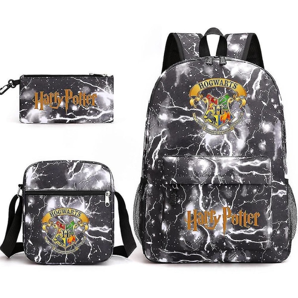 Children's Harry Potter Three-piece School Bag Printed Large Capacity Outdoor Backpack[HK]