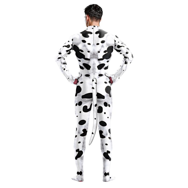 Dalmatinere Cosplay-kostyme for voksne og barn, dyredrakt, Halloween-forkledning, karnevalskostyme [HK] S
