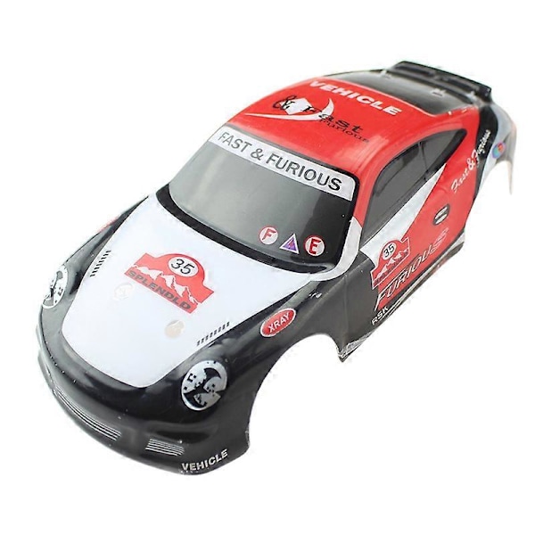 RC-auton korikuori, kauko-ohjattava lelu, varaosat, sopii Wltoys-ajoneuvomallin lisävarusteisiin, kilpa-auton kuori, K969[HK] Black  red