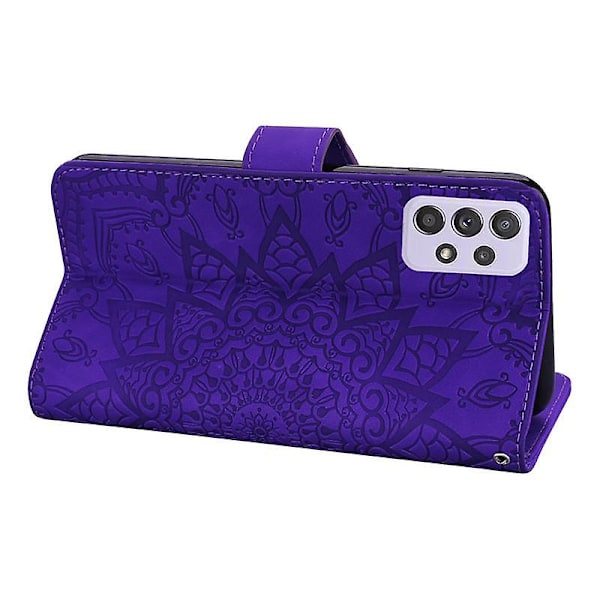 Plånboksfodral för Samsung Galaxy A52/A52S Premium PU Läder Flip Cover Mandala[HK] Purple