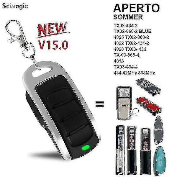 Aperto Tx02-434-2 Tx02-868-2 Blå 4025 Tx02-868-2 4022 Tx02-434-2 4020 Tx03- 434 43342mhz 868mhz Garage Fjärrkontroll[HK] Clip
