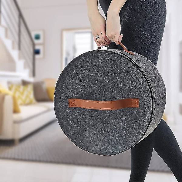 Hattlåda Stor Kapacitet Vikbar Dammsäker Hattförvaringsväska Med Synligt Fönster För Man Kvinna Hatt Resa Hem Sovsal Förvaring G1y5[HkkK] Grey Dia 43cm China