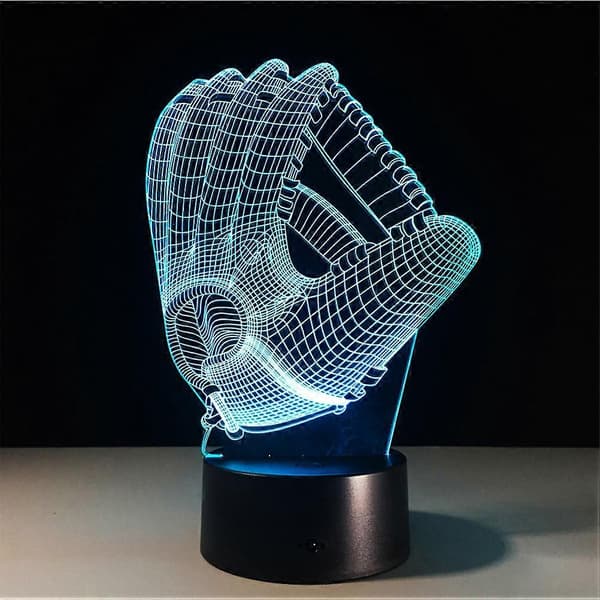 3D Baseballhandske Natlampe til Belysning Akryl Lampe Touch[HK]