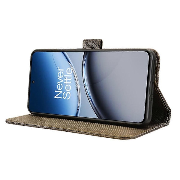 OnePlus Nord 4 5G puhelimen jalustakotelo timanttikuvioitu PU-nahkakansi lompakko [HK] Brown