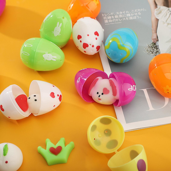 Diy påskägg blind box leksak med öppen ägg överraskning leksaker set påsk leksak kreativ hållbar present festtillbehör[HK] multicolor
