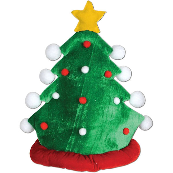 Unisex Pludset Juletræshue C Festlige Festartikler, Juletema Nyhedshovedbeklædning, Forklædning[HK] Christmas Tree