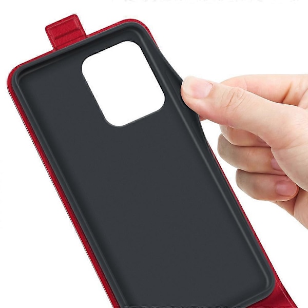 Motorola Edge 50 Neo 5G -kotelo korttipaikoilla, pystysuuntainen läppä nahkainen puhelinkotelo - Musta[HK] Red Multicolor