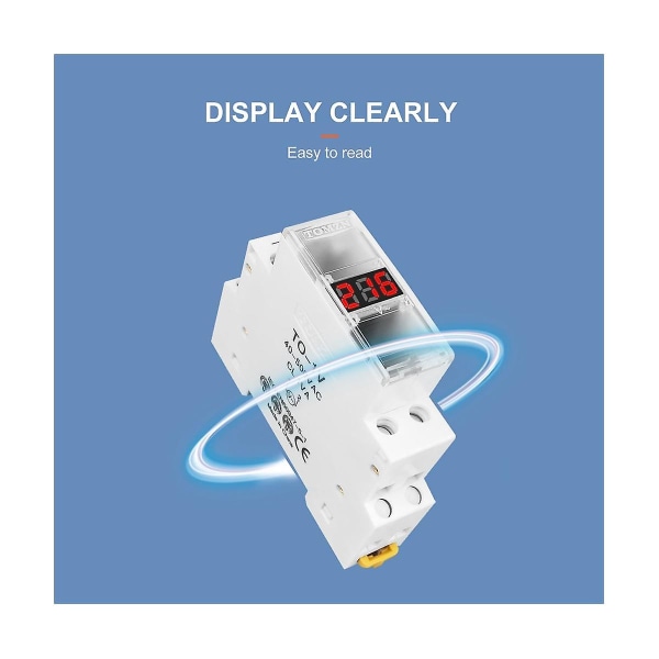 Din-skinne enfaset spenningsmåler AC 40-500v modulær voltmetermåler indikator LED digitalt display([HK])