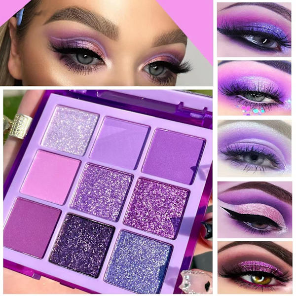 9 nuancer af bløde lyserøde blandingsskygger[HK] Purple