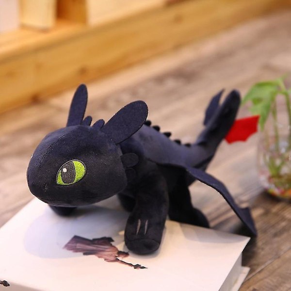 35cm Hur man tränar din drake Tandlös Anime Figur Dock Night Fury Light Fury Cartoon Plysch Leksak Drake 35cm Fylld Dock för Barn[HK] black