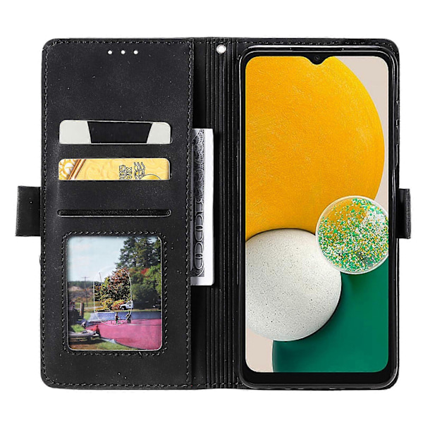 Vintage Splejset Læder Etui til Samsung Galaxy A35 5G Fuld Beskyttelse Telefon Cover[HK] Black