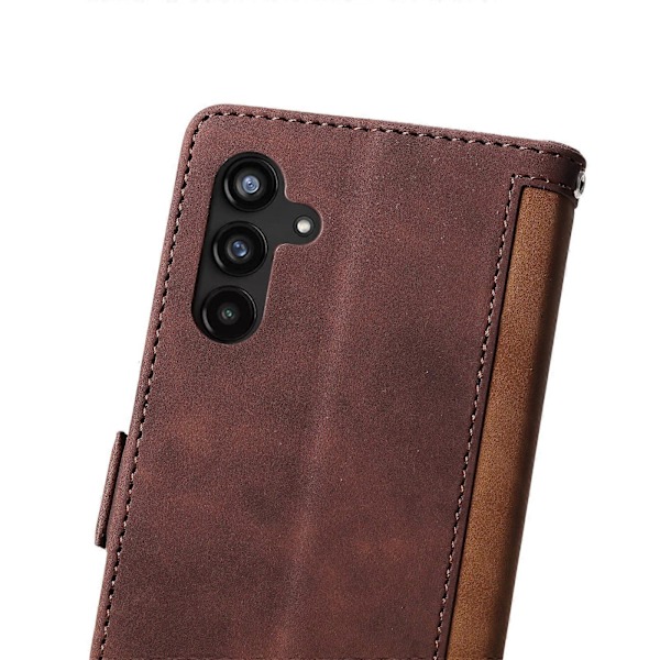 Vintage Splejset Læder Etui til Samsung Galaxy A35 5G Fuld Beskyttelse Telefon Cover[HK] Red
